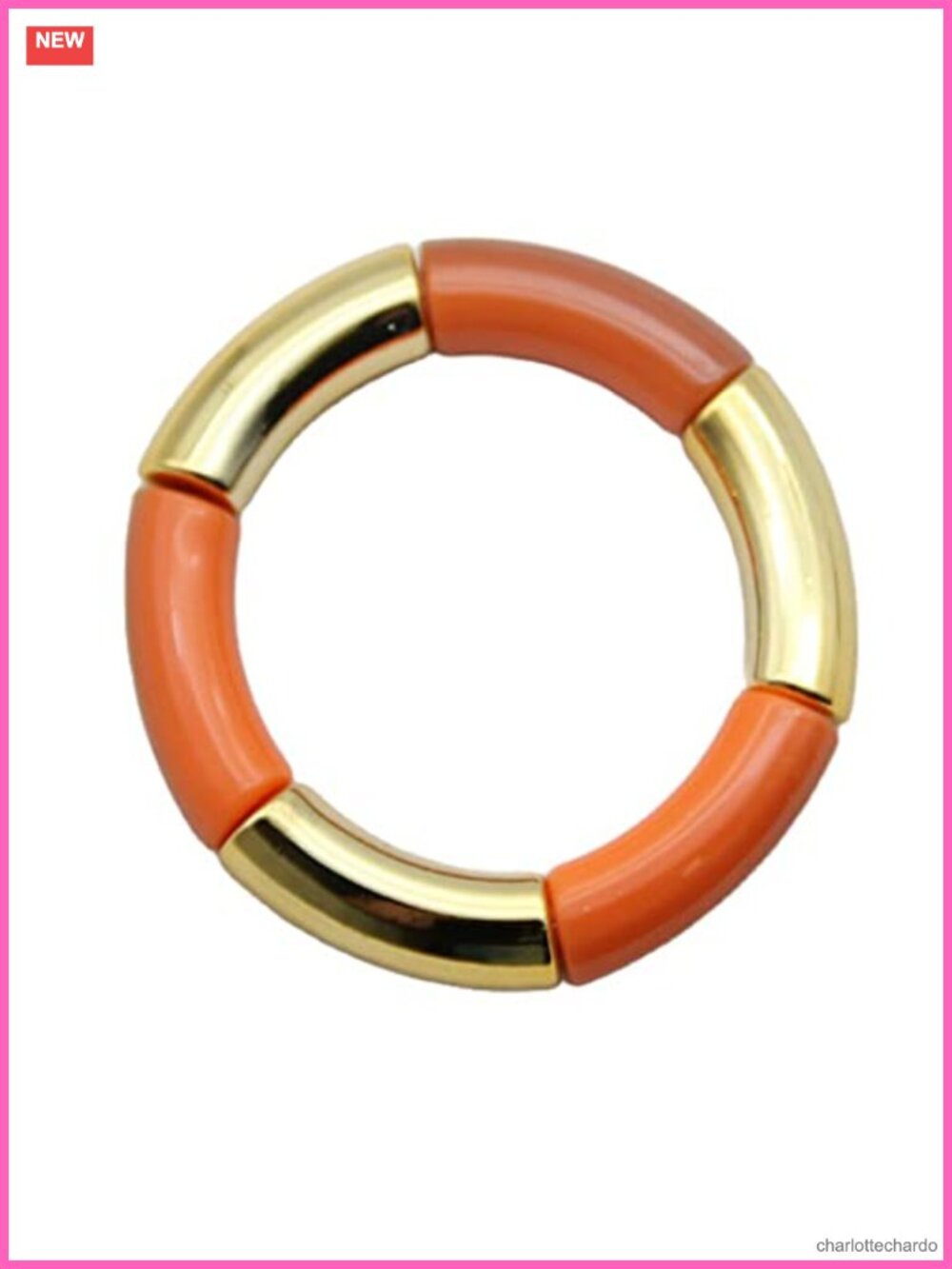 Acrylic Chunky Geometric Bamboo Tube Link Chain Bracelet for Women